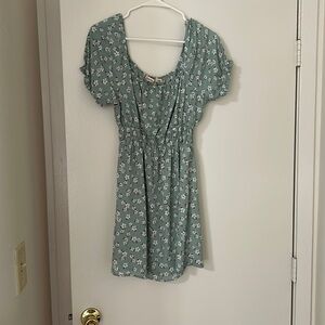 liberty love floral turquoise mini dress
